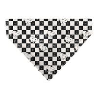 Peanuts Pet Bandana Peanuts Snoopy Smiling Face Checker Black White Slip On Collar Bandana Only