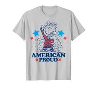 Peanuts - Pigpen American Proud Red Blue Stars T-Shirt, Men, Silver Grey, Large