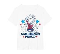 Peanuts - Pigpen American Proud Red Blue Stars T-Shirt, Women's Plus, White, 6X