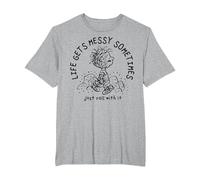 Peanuts - Pigpen Life Gets Messy Sometimes Just Roll with It T-Shirt, Men's Big and Tall, Heather Grey, 5X Tall