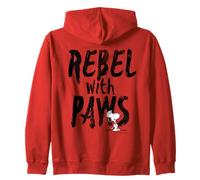 Peanuts Rebel with Paws Snoopy Vintage 90s Pop Iconic Punk Zip Hoodie