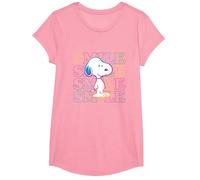 Peanuts - Smile Rainbow Snoopy T-Shirt, Girls, Pink, Medium