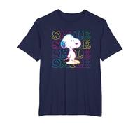 Peanuts - Smile Rainbow Snoopy T-Shirt, Men's Big and Tall, Navy Blue, 5X Tall