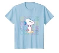 Peanuts - Smile Rainbow Snoopy T-Shirt, Youth, Baby Blue, 4T