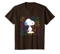 Peanuts - Smile Rainbow Snoopy T-Shirt, Youth, Brown, X-Small