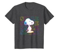 Peanuts - Smile Rainbow Snoopy T-Shirt, Youth, Dark Heather Grey, Large