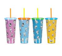 Peanuts Snoopy 70th Anniversary 23.6 OZ Double Wall Tumbler Set W/Lids and Straws