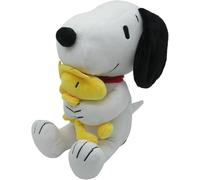 Peanuts Snoopy and in Arm Woodstock Plush Toy - Dog with Bird - Collectable - Grander Height 35 cm - Colour White