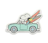Peanuts Snoopy and Surfboards in Car Wood Wall Decor - Fun Snoopy Beach Themed Wall Art for Home Decorating