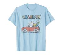 Peanuts Snoopy and Woodstock Cruisin' T-Shirt, Men, Baby Blue, XX-Large