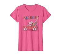 Peanuts Snoopy and Woodstock Cruisin' T-Shirt, Women, Pink Heather, X-Large