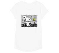 Peanuts Snoopy and Woodstock Halloween Midnight Flight T-Shirt, Girls, White, Small