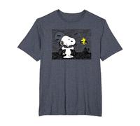 Peanuts Snoopy and Woodstock Halloween Midnight Flight T-Shirt, Men's Big and Tall, Heather Blue, 3X Tall