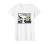 Peanuts Snoopy and Woodstock Halloween Midnight Flight T-Shirt, Women, White, 3X-Large