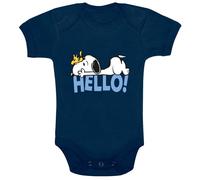 Peanuts Snoopy and Woodstock - Hello! Body dark blue 7-12 Month