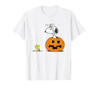 Peanuts Snoopy and Woodstock Not Scared Halloween T-Shirt, Men, White, 3X-Large