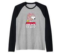 Peanuts - Snoopy and Woodstock - Oh My Stars On The Roof Raglan Baseball Tee