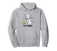 Peanuts - Snoopy and Woodstock's Be Happy Dance Pullover Hoodie, Adult Unisex, Heather Grey, Large