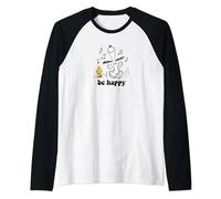 Peanuts - Snoopy and Woodstock's Be Happy Dance Raglan Baseball Tee