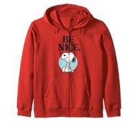 Peanuts Snoopy Be Nice Happy Friendly Beagle Dog Lover Retro Zip Hoodie