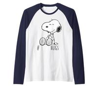 Peanuts Snoopy Beagle Hug Dog Best Friend Cuddle Classic Art Raglan Baseball Tee