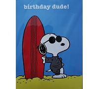 Peanuts Snoopy Birthday Dude Surf Greeting Card