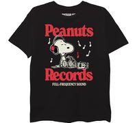 Peanuts Snoopy Boys Short Sleeve T-Shirt Sizes 4-20, Black, 10-12