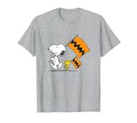 Peanuts - Snoopy Charlie Brown Flags T-Shirt, Men, Heather Grey, 6X-Large