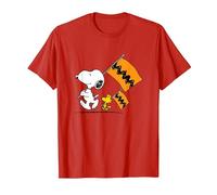 Peanuts - Snoopy Charlie Brown Flags T-Shirt, Men, Red, XX-Large