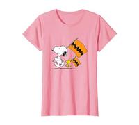 Peanuts - Snoopy Charlie Brown Flags T-Shirt, Women, Pink, 3X-Large
