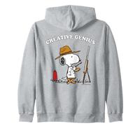 Peanuts Snoopy Creative Genius Artist Fun Classic 90s Retro Zip Hoodie