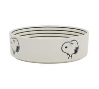 Peanuts Snoopy Dog Bowl with Bone Design - 6.5" Stoneware Water or Food Bowl for Small to Medium Dogs - Cute Cartoon Pet Dish, Durable & Easy to Clean