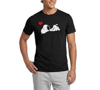 Peanuts Snoopy Falling in Love Men's T-Shirt Black