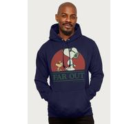 Peanuts Snoopy Far Out Peace Love & Music Hooded Sweatshirt in Navy | Size: Small Peanuts Navy S