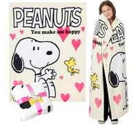 Peanuts Snoopy Fleece Bed Blanket Super Soft Cosy Bed Throw Bedroom Decor Plush Throw Comforter 150 x 130cm Bedroom Travel Sleepovers