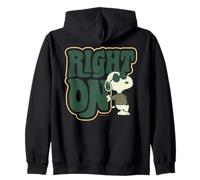 Peanuts Snoopy Groovy 60s Right On Peace Love Vintage Music Zip Hoodie