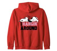 Peanuts Snoopy Hanging Around Beagle Home Friend Classic Fun Zip Hoodie