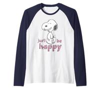 Peanuts Snoopy Happy Beagle Dog Walking Great Classic Day Raglan Baseball Tee