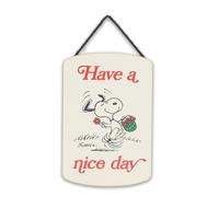 Peanuts Snoopy Have A Nice Day Hanging Wood Wall Decor - Fun Snoopy Sign for Home - Great Gift Idea