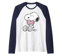 Peanuts Snoopy Heart Cute Friend Pose Valentine Classic Love Raglan Baseball Tee