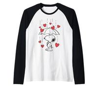 Peanuts - Snoopy Heart Rain - Valentine's Day Raglan Baseball Tee