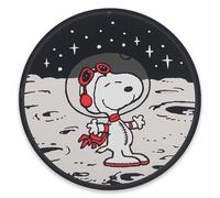 Peanuts Snoopy in Space Round Metal Sign - Fun Astronaut Snoopy Wall Decor for Kids' Bedroom or Play Room