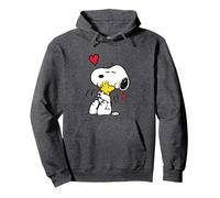 Peanuts - Snoopy Lots Of Love Pullover Hoodie, Adult Unisex, Dark Heather Grey, Large
