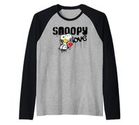 Peanuts Snoopy Love Graffiti Style Vintage Comic Art Street Raglan Baseball Tee
