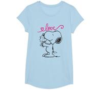 Peanuts Snoopy Love T-Shirt, Girls, Baby Blue, Large