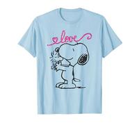Peanuts Snoopy Love T-Shirt, Men, Baby Blue, Medium