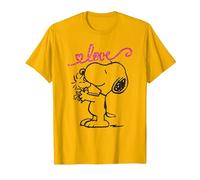 Peanuts Snoopy Love T-Shirt, Men, Golden Yellow, Large