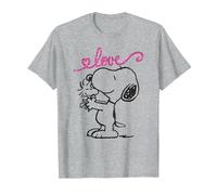 Peanuts Snoopy Love T-Shirt, Men, Heather Grey, 3X-Large
