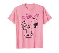Peanuts Snoopy Love T-Shirt, Men, Pink, 3X-Large