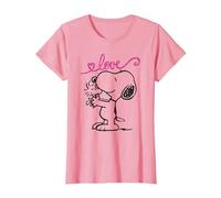 Peanuts Snoopy Love T-Shirt, Women, Pink, X-Small